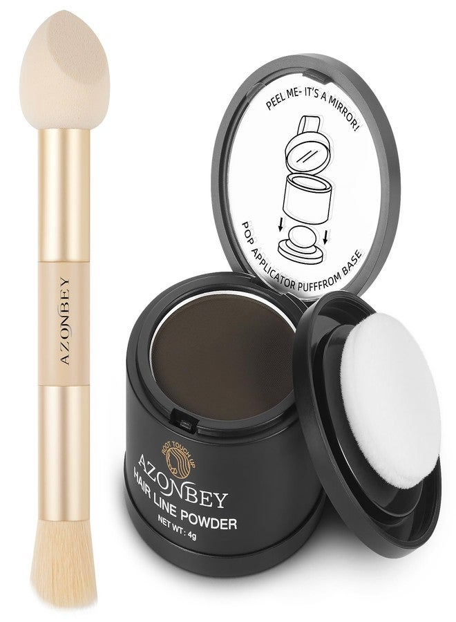 Azonbey Root Touch Up Sets,Hairline Powder for Women Cover Up- Hairline Concealer for Thin and Thinning Hair, Water & Sweat Resistant,Contain Azonbey Makeup Brush (Dark Brown, Med #Makeup Brush) - Image 1